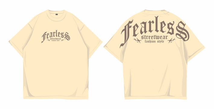 Design street wear  mockup t shirt oversize front and back