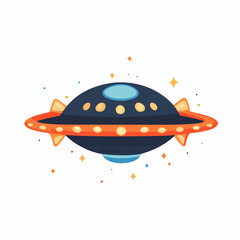 UFO Flying Space Isolated Icon Vector Illustration for Creative Design Projects