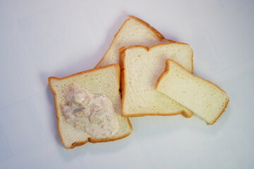 Bread with fish salad dressing, ready to eat