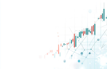 Futuristic economic data chart with glowing candlestick figures