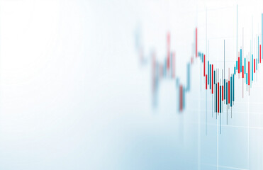 Futuristic economic data chart with glowing candlestick figures