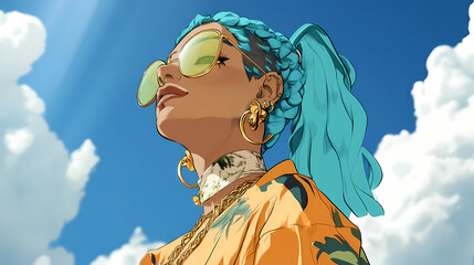 Fototapeta premium Customizable Anime Manga Profile Picture: Boy, Girl, Transgender Characters