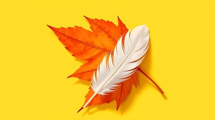 white feather and orange maple leaf National Day for Truth and Reconciliation in Canada