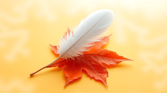 white feather and orange maple leaf National Day for Truth and Reconciliation in Canada