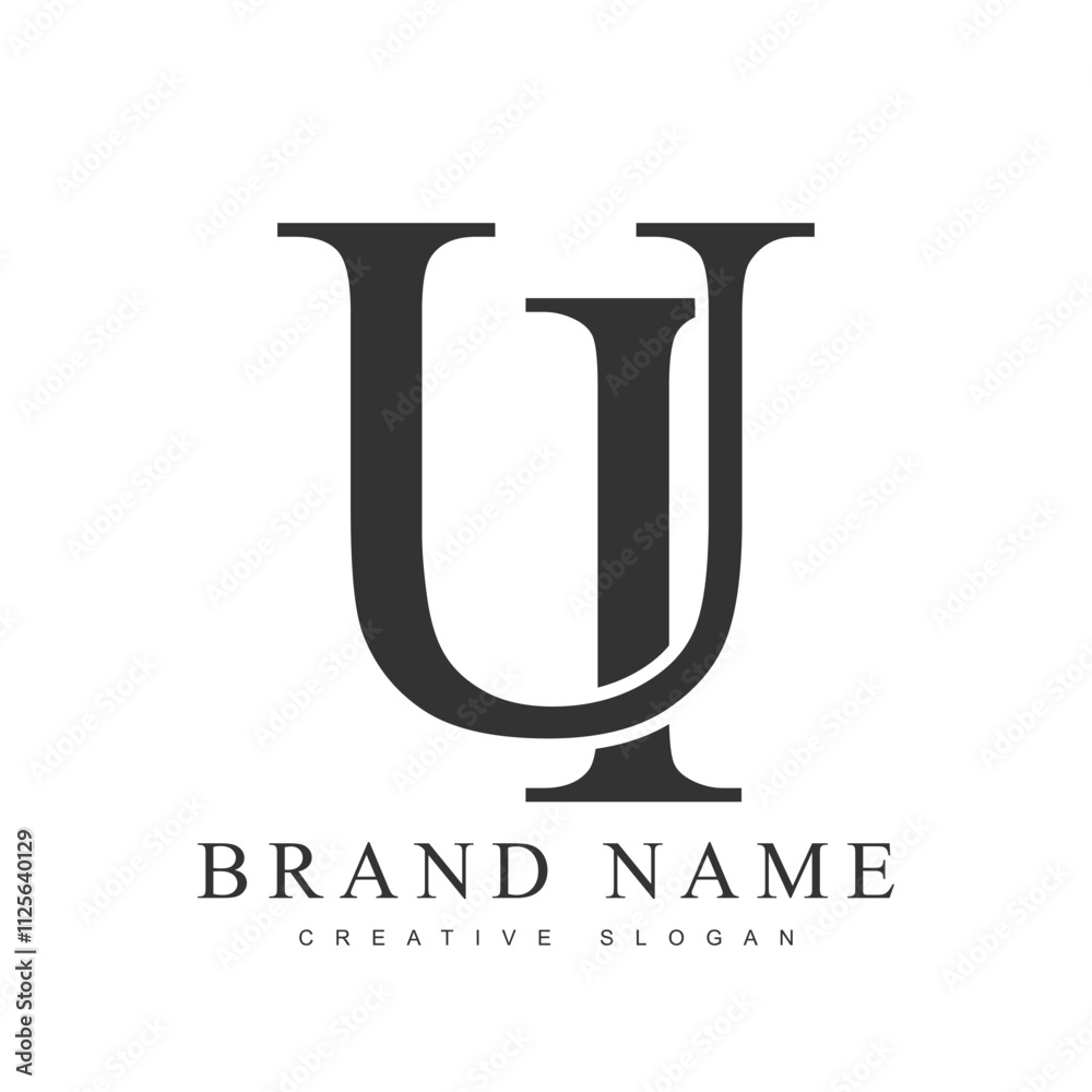 Fototapete ui trendy logotype template. initial letter u and i classic font style. creative logo for company na
