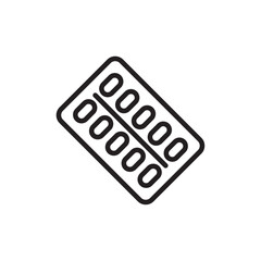 Blister drug pack icon Black and white logo