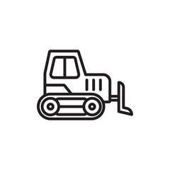 Bulldozer icon Black and white logo