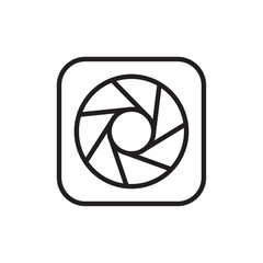 Camera shutter icon Black and white logo