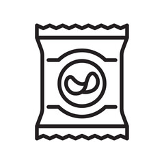 Chips bag icon Black and white logo