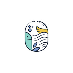 fisherman icon fishing in the sea, ocean logos,