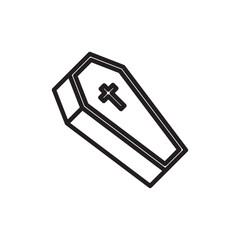 Coffin icon Black and white logo