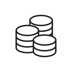 Coins stack icon Black and white logo