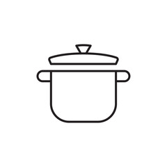 Cooking pot icon Black and white logo