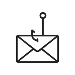 Email phishing icon Black and white logo