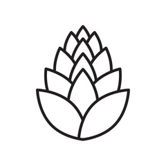 Fir cone icon Black and white logo