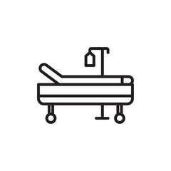 Hospital bed icon Black and white logo