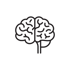 Human brain icon Black and white logo