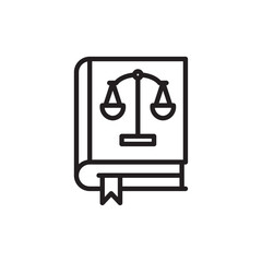Law book icon Black and white logo