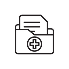 Medical history icon Black and white logo