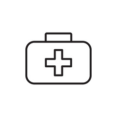 Medical aid kit icon Black and white logo