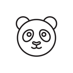 Panda icon Black and white logo