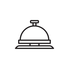 Reception bell icon Black and white logo