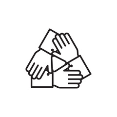 Teamwork icon Black and white logo