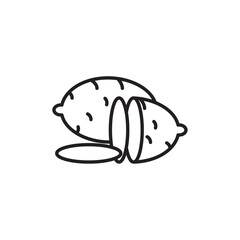 Sweet potato icon Black and white logo