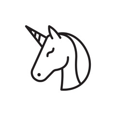 Unicorn icon Black and white logo