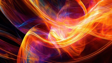Fiery Abstract Art: A Symphony of Light and Color