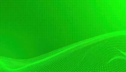 Obraz premium a green background with a wave of lines and dots