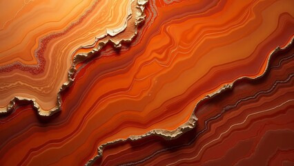 Close-up Polished Carnelian, Reddish-Orange Agate Texture