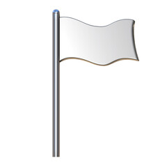 Silver flag on png transparent background.
