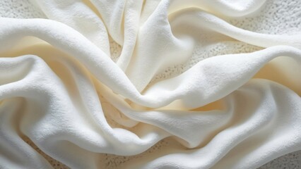 Obraz premium Microscopic Cotton Fabric Texture, Close-up View of White Fiber Weave