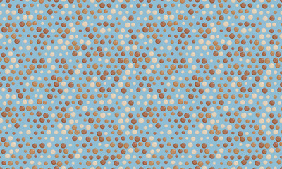 Round dotted pattern with geometric simplicity. Ideal for textile fabrics, wallpaper, or poster prints. Abstract vector design for seamless backgrounds.