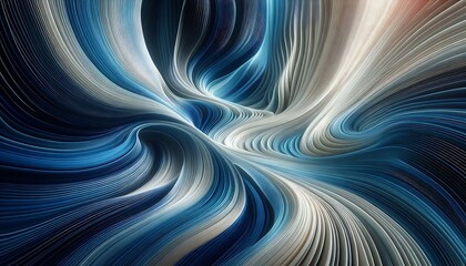 background flowing wavy lines in blue and white tones
