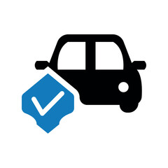 Auto insurance security icon.