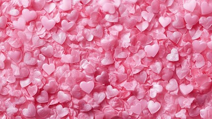 Fototapeta premium Soft Pink Heart Shapes in Pastel Background for Romantic Themes
