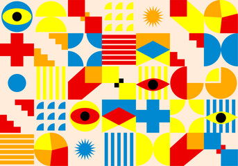 Fototapeta premium Geometric pattern template colorful flat abstraction