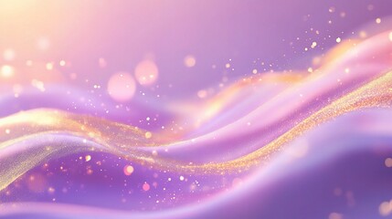 Obraz premium Soft Pastel Background with Swirling Purple and Gold Elements