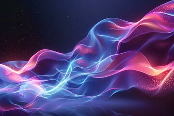 Obraz premium A blue and pink wave on a black background