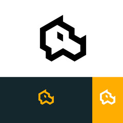 rhino head logo design concept