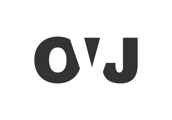 OVJ logo design. Initial letter O V J bold font style for tech startups, consulting, corporate branding. Creative company name, headlines typography identity, trendy logotype.