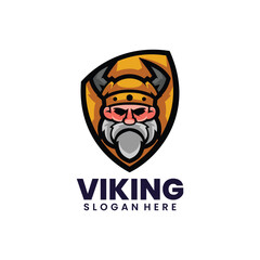 Vector viking illustration mascot logo design