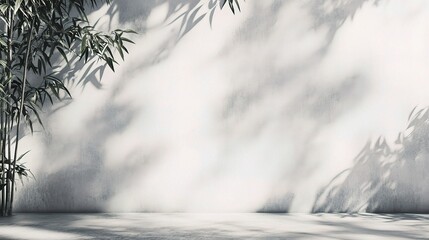 Isolated Plain Concrete Wall Background with Soft Light and Shadows