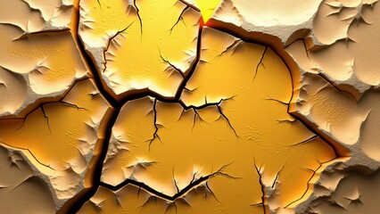Intricate Cracked Earth Drought Texture, Deep Fissures and Soil Layers