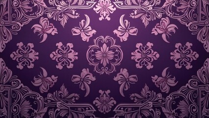 Intricate Persian Carpet Pattern, Purple Silk Texture