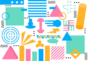 Abstract background of creative geometric shapes, Composition of dynamic geometric shapes