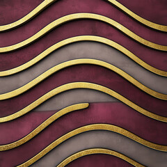 Dynamic red velvet texture with shimmering golden accents creates elegance