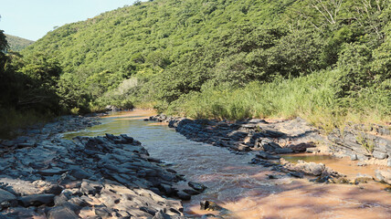 Beautiful landscape, late afternoon on the Araçuai River in the interior of Brazil